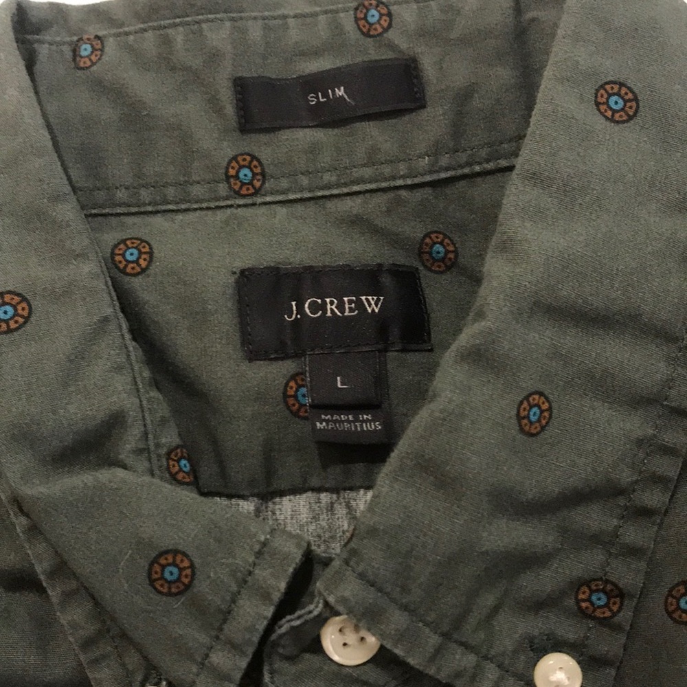 J crew button down print shirt